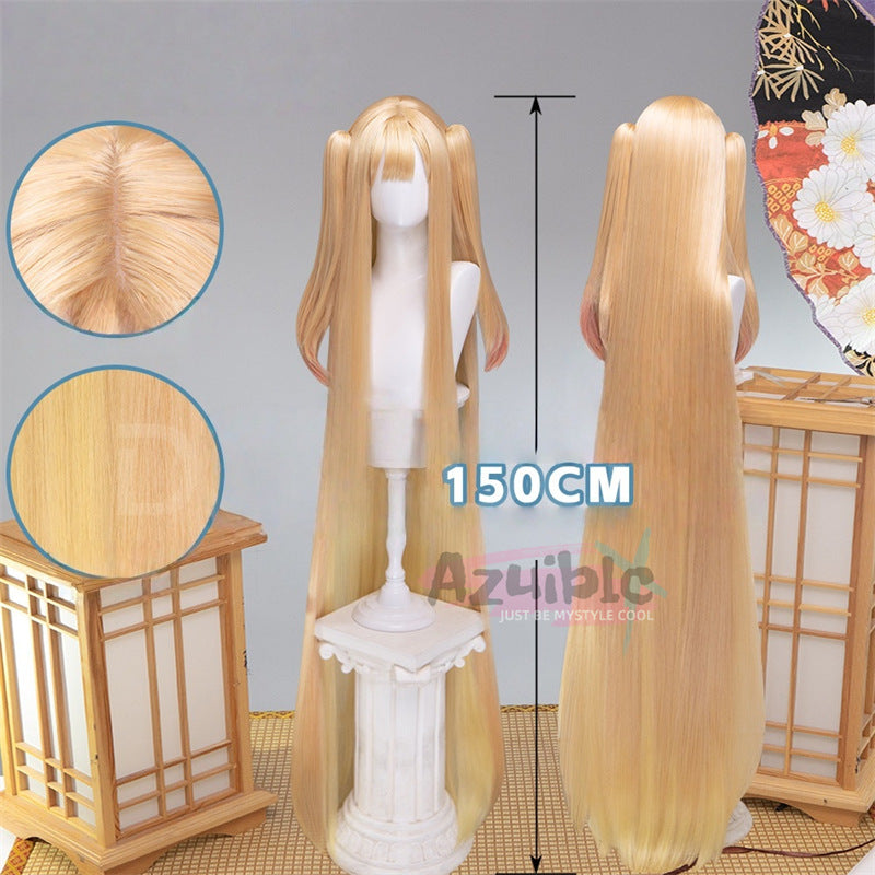 Azuiblc 超かぐや姫！ かぐや ウィッグ 150cm ロングウィッグ wig 鬘