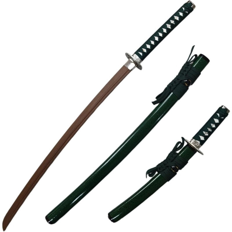 武具　刀装具　日本刀　木刀　模造刀　居合刀　2点まとめて　M　9453A Azuiblc】木製刀 菖蒲 ショウブ 刀 2本セット コスプレ道具 太刀 脇差