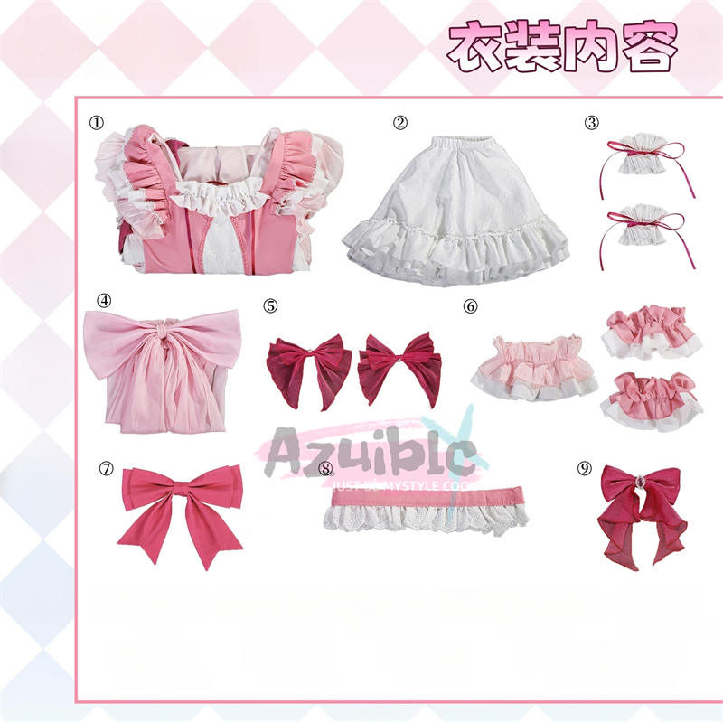 Azuiblc 魔法少女まどか☆マギカ Magia Day 佐倉 杏子 ワンピース ドレス 甘ロリOP ロリータ コスチューム ピンク色 さくら きょうこ - Azuiblc