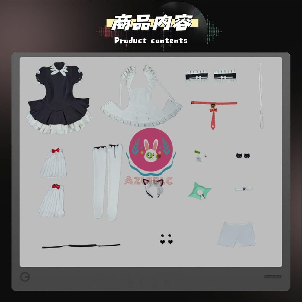 【Azuiblc】ゼンゼロ 千夏 ティータイム コスプレ衣装 新コスチューム 猫耳カチューシャ メイド服 妄想エンジェル 鞄追加対応 cosplay