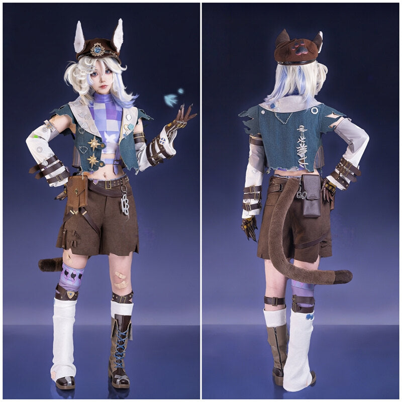 Azuiblc 第五人格 幻灯師 フラバルー コスチューム アマンダ・ゲイティス 尻尾&帽子付 コスプレ衣装 - Azuiblc