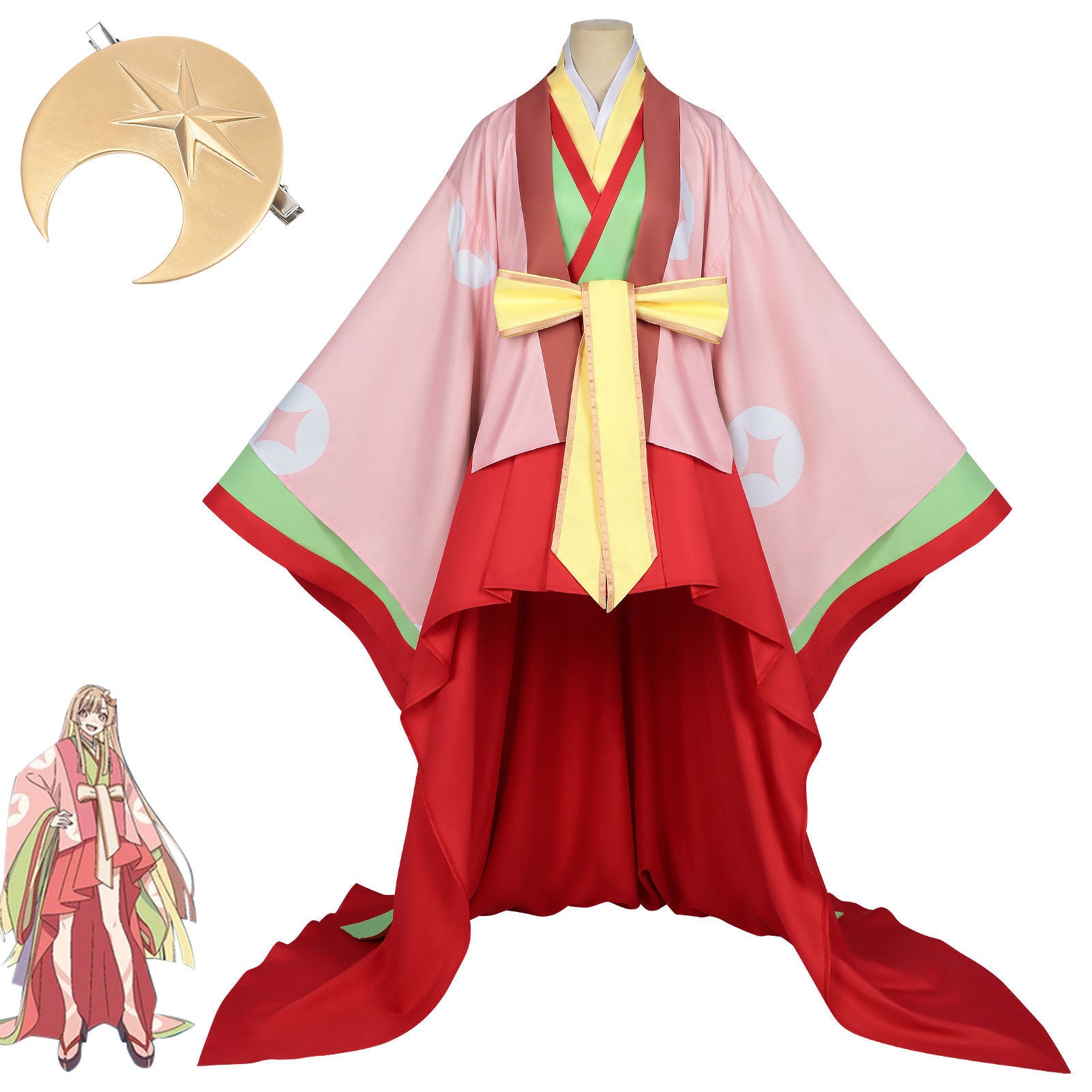 コスプレ衣装　超かぐや姫！　月見ヤチヨ　ウィッグ付き　即発送 Azuiblc 超かぐや姫 かぐや コスプレ 和服 月見ヤチヨ ハロウィン 舞台