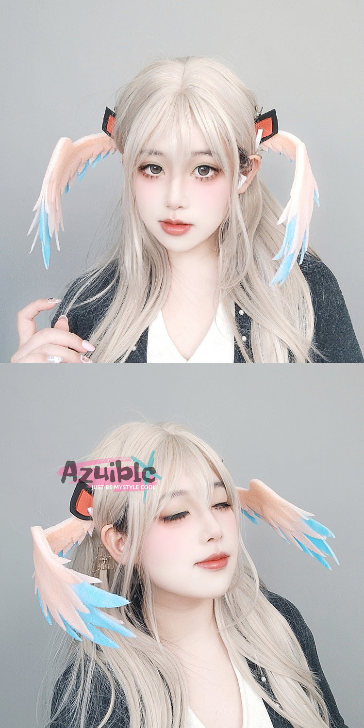 Azuiblc 原神 リンネア ヘアアクセ 髪飾 羽飾 萌えグッズ イベントハロウィン コスプレ小道具