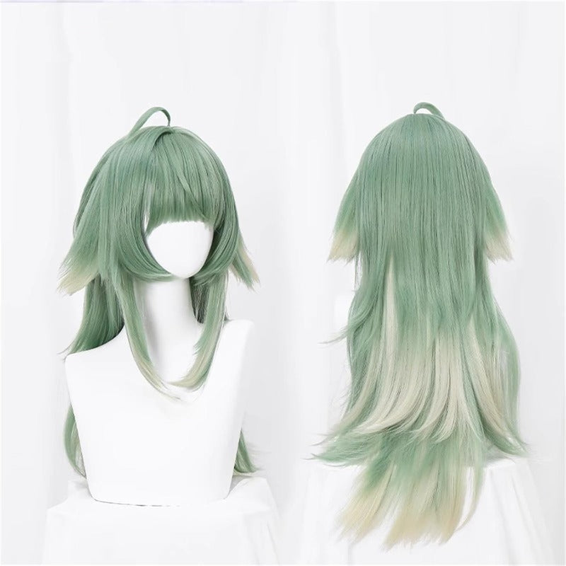 Azuiblc崩壊スターレイル フォフォ コスプレ ウィッグ ウィッグネット付き 耐熱 人気 おしゃれ グッズ アニメ かつら 鬘 WIG ロング 緑色 コスプレ道具 ネット 小物 Azw004 - Azuiblc