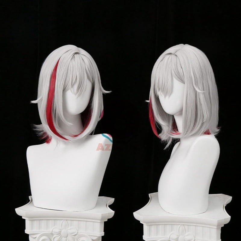 【Azuiblc】崩壊スターレイル トパーズ コスプレ ウィッグ 赤 グラデーション ボブ 短髪 ネット付き 耐熱 かつら 鬘 WIG ショート コスプレ道具 小物 - Azuiblc