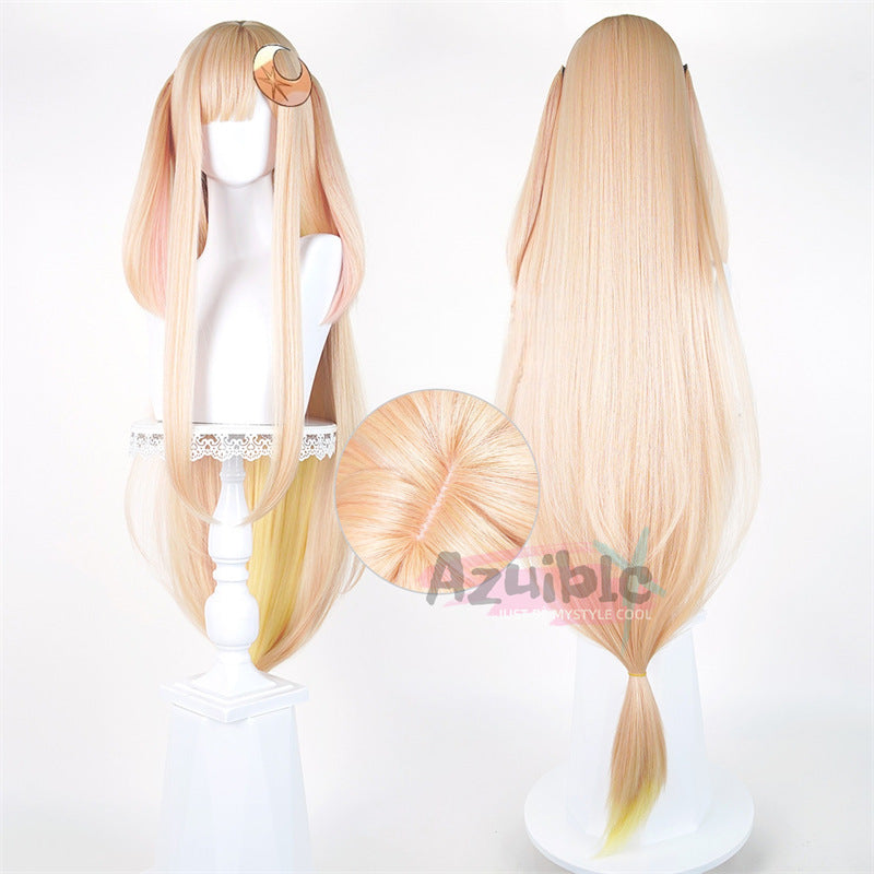 コスプレ衣装　超かぐや姫！　かぐや　ウィッグ　耳付き Azuiblc 超かぐや姫！ かぐや ウィッグ 120cm wig 鬘 コスチューム