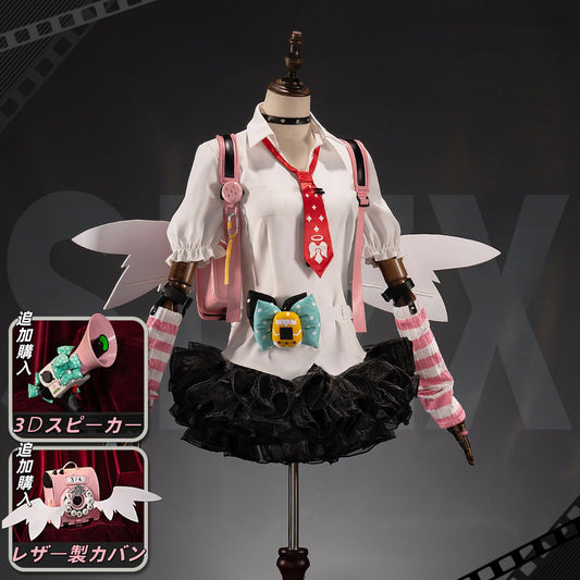 Azuiblc Zenless Zone Zero Chinatsu Cosplay Costume, Zenless Sunna, Delusional Angel Virtual Idol Remiel, Includes Loudspeaker and Bag