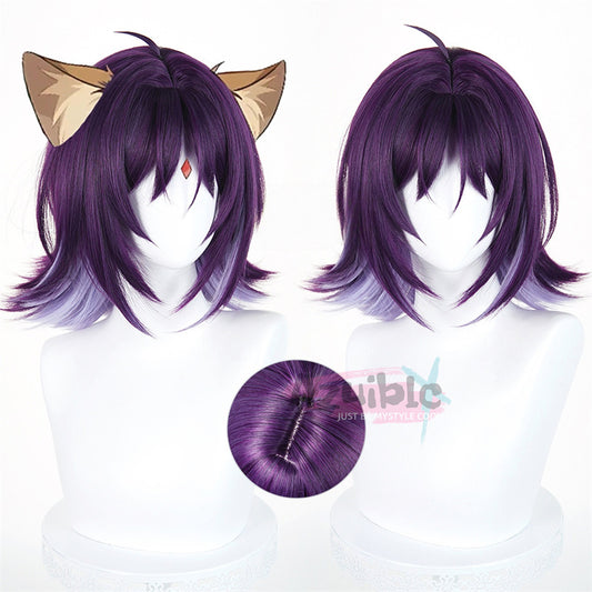 Azuiblc　超かぐや姫！　酒寄彩葉　ウィッグ  紫色 wig　鬘 コスチューム　  ショートウィッグ 耐熱 コスプレ - Azuiblc