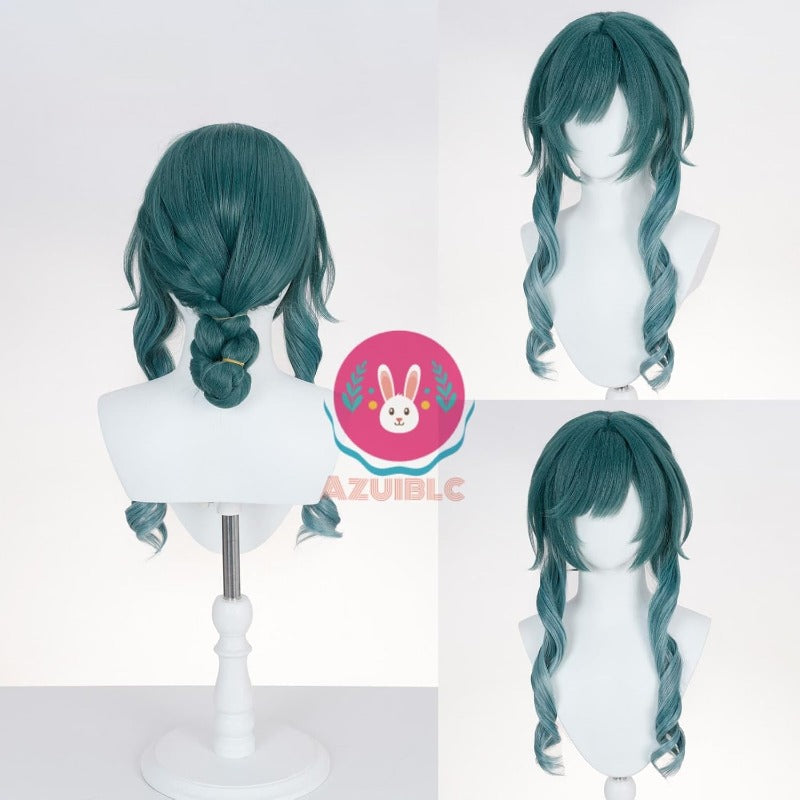 【Azuiblc】アークナイツ：エンドフィールド　ザイヒ コスプレ ウィッグ 青色 シスター 静語伝道会 ネット付き 耐熱 かつら 鬘 コスプレ道具 小物 - Azuiblc