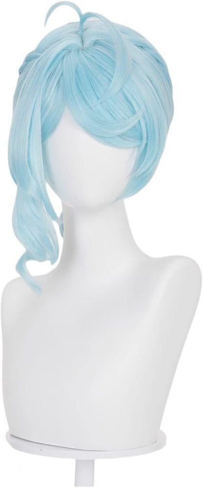 【Azuiblc】ゼンゼロ シード コスプレ ウィッグ ラミエル　水色 三つ編み ネット付き 耐熱 ゼンレスゾーンゼロ おしゃれ グッズ アニメ かつら 鬘 コスプレ道具 小物 - Azuiblc