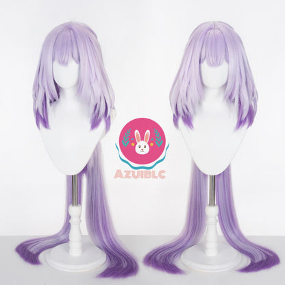 【Azuiblc】スターレイル キャストリス 儚き夢の舞 Castorice Gossamer Flutter コスプレ ウィッグ 紫 グラデーション ネット付き 耐熱 かつら 鬘 コスプレ道具 小物 舞台 イベント
