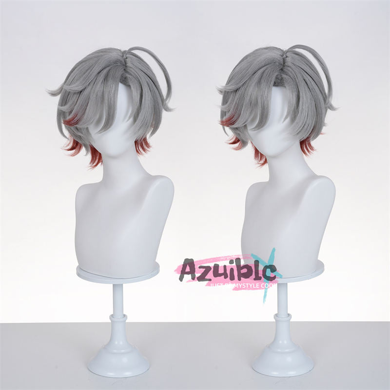 Azuiblc 原神 イルーガ グレープ色 34cm ウィッグ 鬘 コスプレ道具