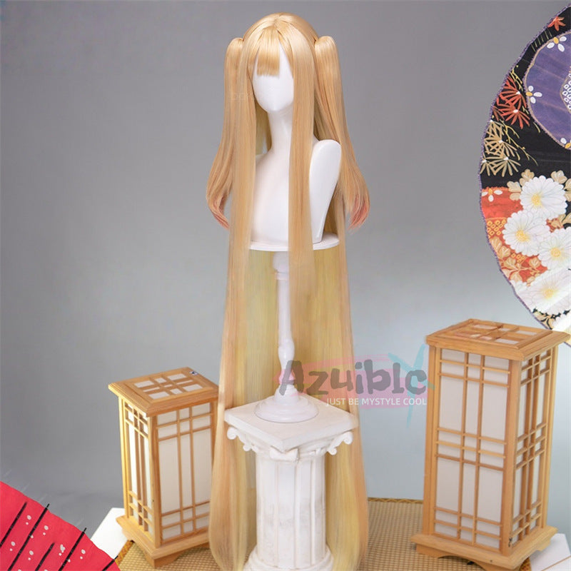 超かぐや姫！かぐや コスプレ ウィッグ 耳 cosplay WIG 超かぐや姫 かぐや コスプレウィッグ 耳なし 未セット ネット付き 耐熱