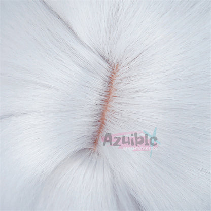 Azuiblc　超かぐや姫！ 月見ヤチヨ ウィッグ 120cm 白色ピンク 耐熱フルウィッグ 自然グラデーション コスプレカツラ - Azuiblc