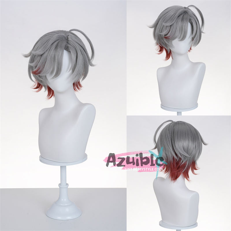 Azuiblc　原神　イルーガ　グレープ色　34cm　ウィッグ　鬘　コスプレ道具　イベント　かつら　自然感 - Azuiblc