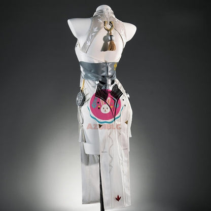 【Azuiblc】ゼンゼロ 葉瞬光 澄心境 コスプレ 衣装 尻尾付き 白 ようしゅんこう チャイナ服 コスチュームセット cosplay - Azuiblc