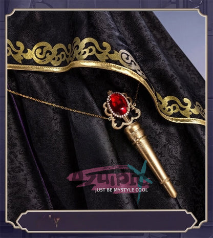 Azuiblc　ツイステッドワンダーランド レオナ/エース/イデア 制服コスプレ　光沢サテン生地+3D樹脂アクセ 暗紋模様入り 柔軟仕様 - Azuiblc