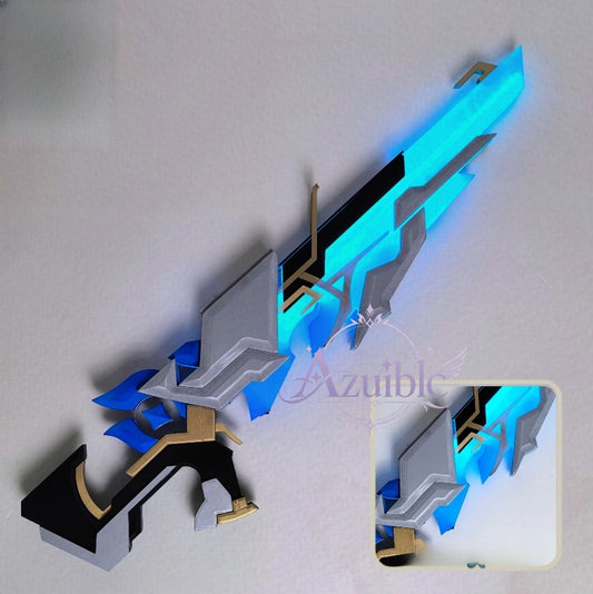 Azuiblc 原神 蛍「冬の夜を狩る者」シャタナヤの蒼銀　銃モデル　武器モデル　85cm 発光コスプレ銃｜USB充電式武器