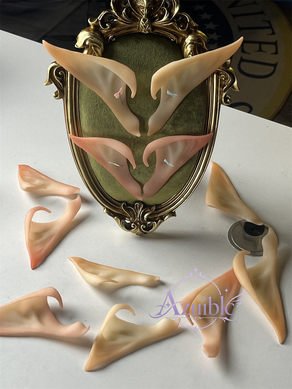 Azuiblc コスプレ道具　エルフ耳 尖った耳 コスプレ 耳  8cm 11cm アクセサリ 長め　短め 仮装 天使 精霊 魔女 　祭り 学園祭 演出 仮装衣装ハロウィン　吸血鬼