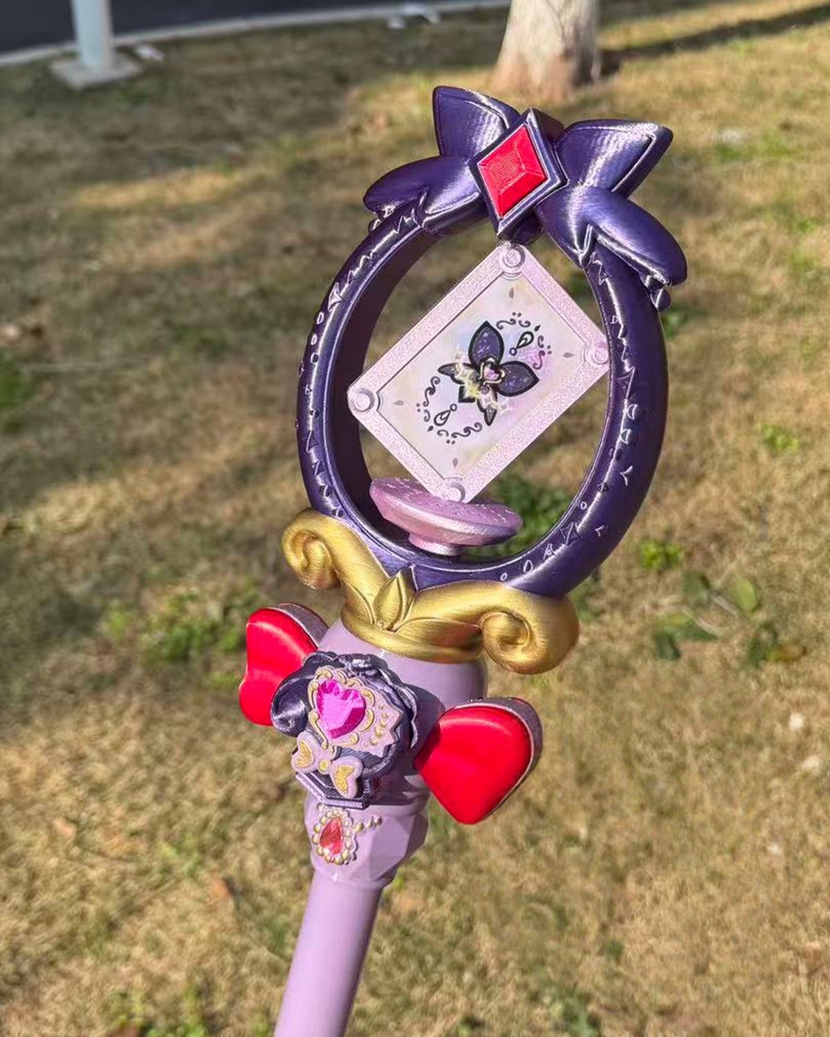 Azuiblc　名探偵プリキュア 　キュアアルカナシャドウ コスプレ道具　森亜るるか　 モチーフ武器 　PLA材質　130cm