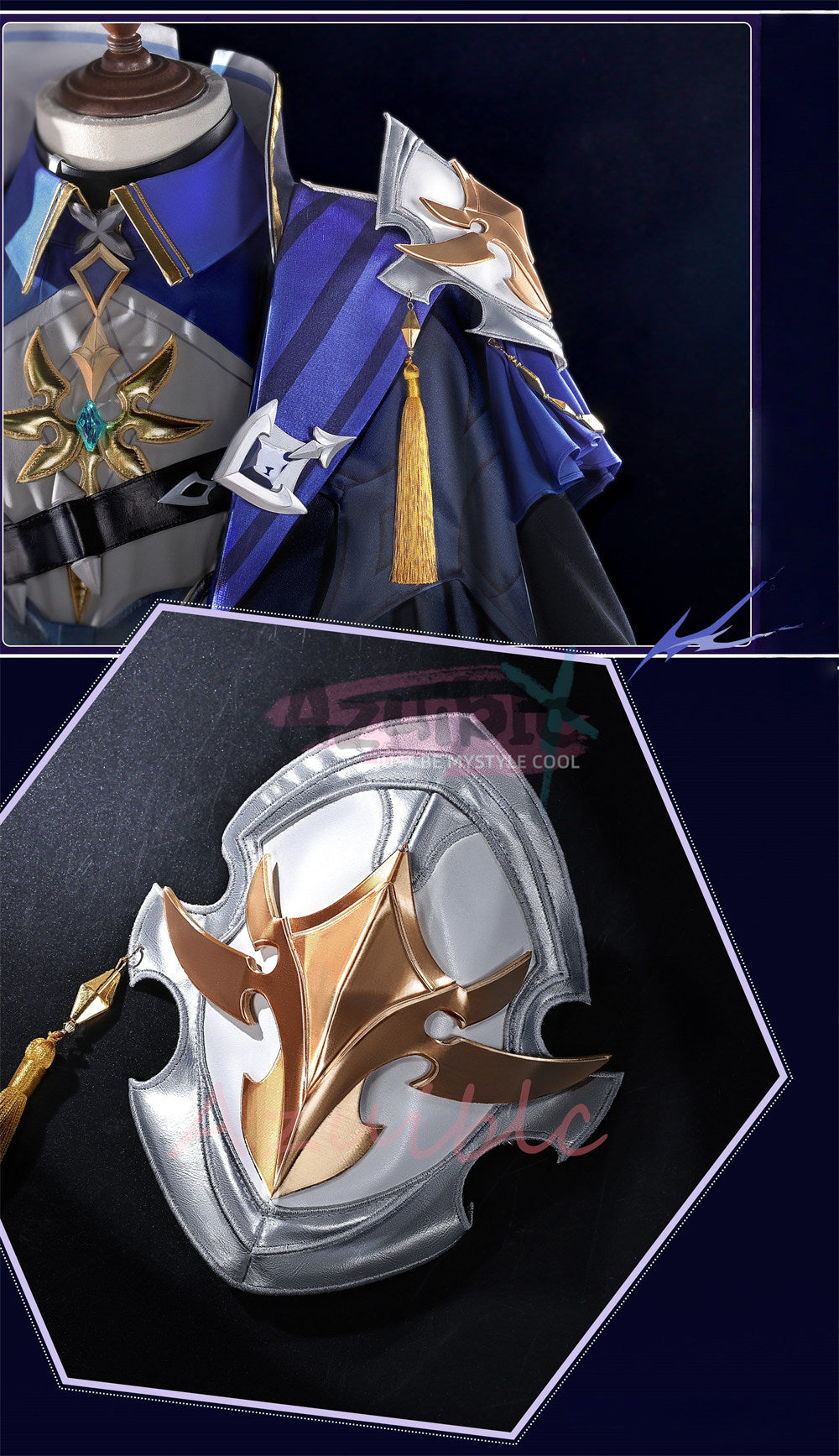 Azuiblc　原神 ローエン コスプレ衣装　コスチューム　イベント　ウィッグ追加対応