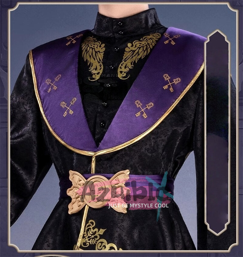 Azuiblc　ツイステッドワンダーランド レオナ/エース/イデア 制服コスプレ　光沢サテン生地+3D樹脂アクセ 暗紋模様入り 柔軟仕様 - Azuiblc