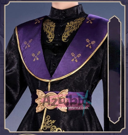 Azuiblc　ツイステッドワンダーランド レオナ/エース/イデア 制服コスプレ　光沢サテン生地+3D樹脂アクセ 暗紋模様入り 柔軟仕様 - Azuiblc