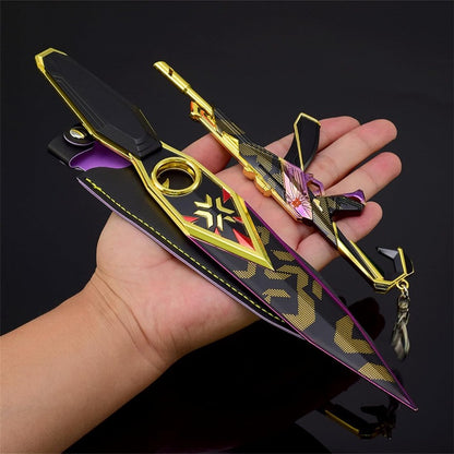 Azuiblc  ヴァロラント ミニチュア 　22cm 17cm ジェット セージ 合金 未開刃 レプリカ フィギュア ソード 剣 欧米風 西洋剣 ミニ武器 片手剣 工芸品 インテリア装備品 おみやげ - Azuiblc