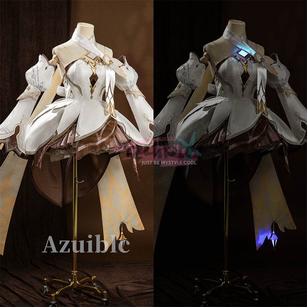 Azuiblc　原神 　蛍 新たなる天地 コスプレ衣装　ドレス　ワンピース　可愛い　仮装　発光可能　イベント　舞台服　3d樹脂パーツ