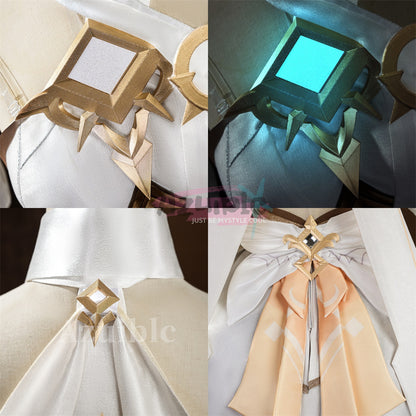 Azuiblc　原神 　蛍 新たなる天地 コスプレ衣装　ドレス　ワンピース　可愛い　仮装　発光可能　イベント　舞台服　3d樹脂パーツ