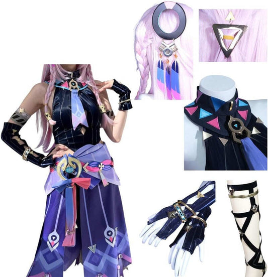 在庫納品　Azuiblc 原神 シトラリ 髪飾り付き コスプレ衣装 コスチュームセット 金属アクセサリー グッズ げんしん cosplay - Azuiblc