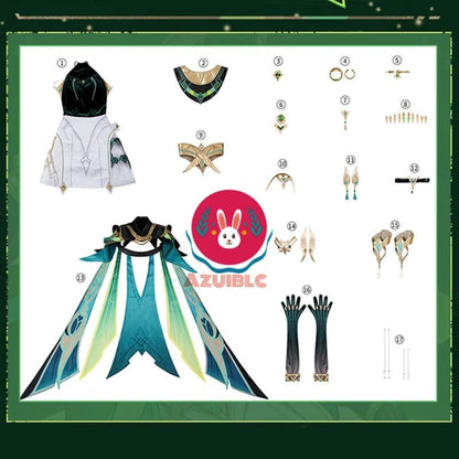 Azuiblc 原神 ネフェル コスプレ衣装 コスチュームセット グッズ おしゃれ アニメ cosplay - Azuiblc