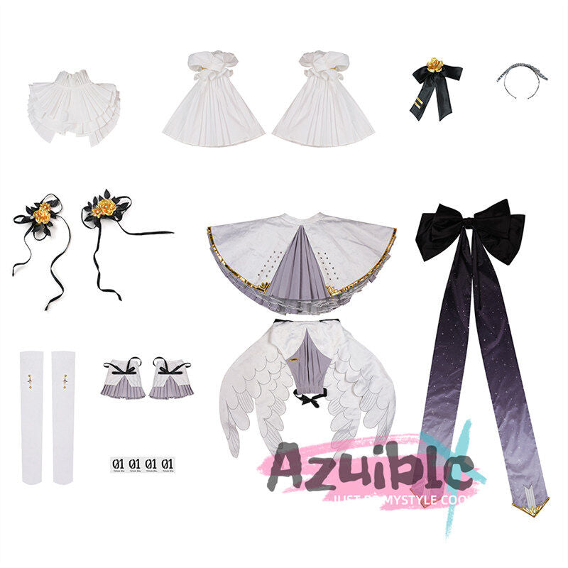 Azuiblc 初音ミク 　シンフォニー2025  舞台服　ワンピース　礼服　白色　王冠付き　講演 0周年記念 舞台衣装 | 王冠付き白ワンンピース礼服セット コスプレ - Azuiblc