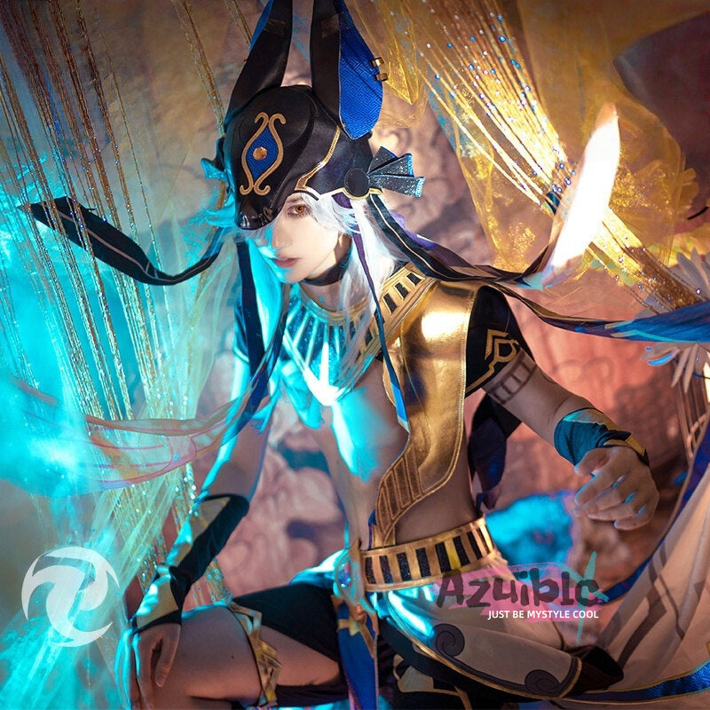 Azuiblc 原神 セノ コスプレ衣装　Cyno　　スメール/沈黙の殿　アヌビス　コスチューム　イベント　 - Azuiblc