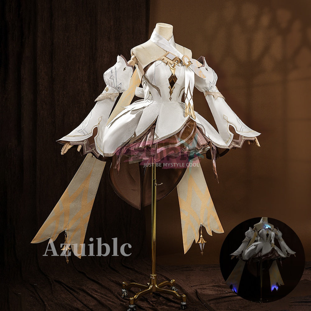 Azuiblc　原神 　蛍 新たなる天地 コスプレ衣装　ドレス　ワンピース　可愛い　仮装　発光可能　イベント　舞台服　3d樹脂パーツ