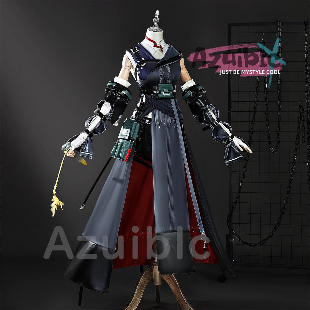 Azuiblc　アークナイツ　 赤刀明霄チェン コスプレ衣装　尻尾追加対応　赤刃明霄陈 コスチューム　Ch’en The Dawnstreak　ハロウィン対応
