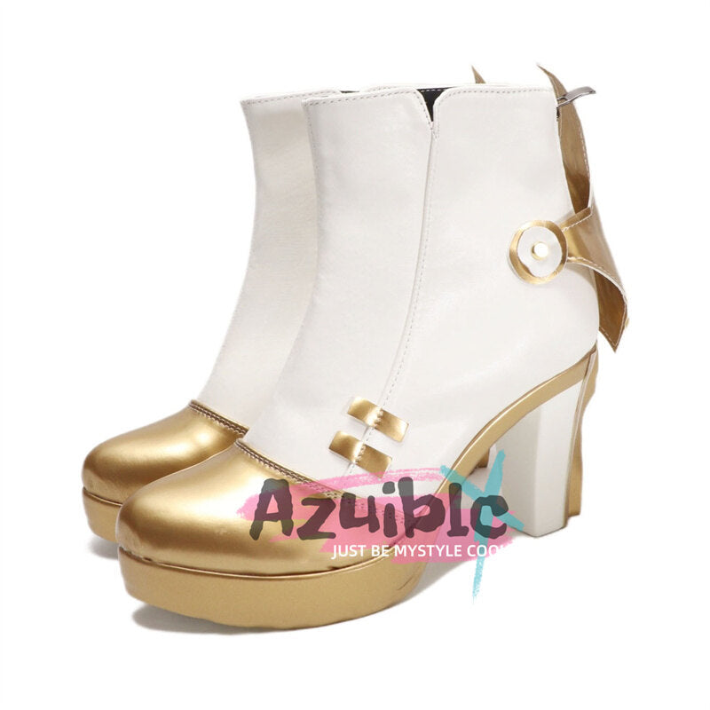 Azuiblc　原神　イネファ　シューズ　ブーツ　底6cm　9cm　12cm　コスプレ　 Ineffa　少女の家政ロボット　靴　ブンブンサンダーウェーブメカニカルドリーム　道具　アクセサリー - Azuiblc