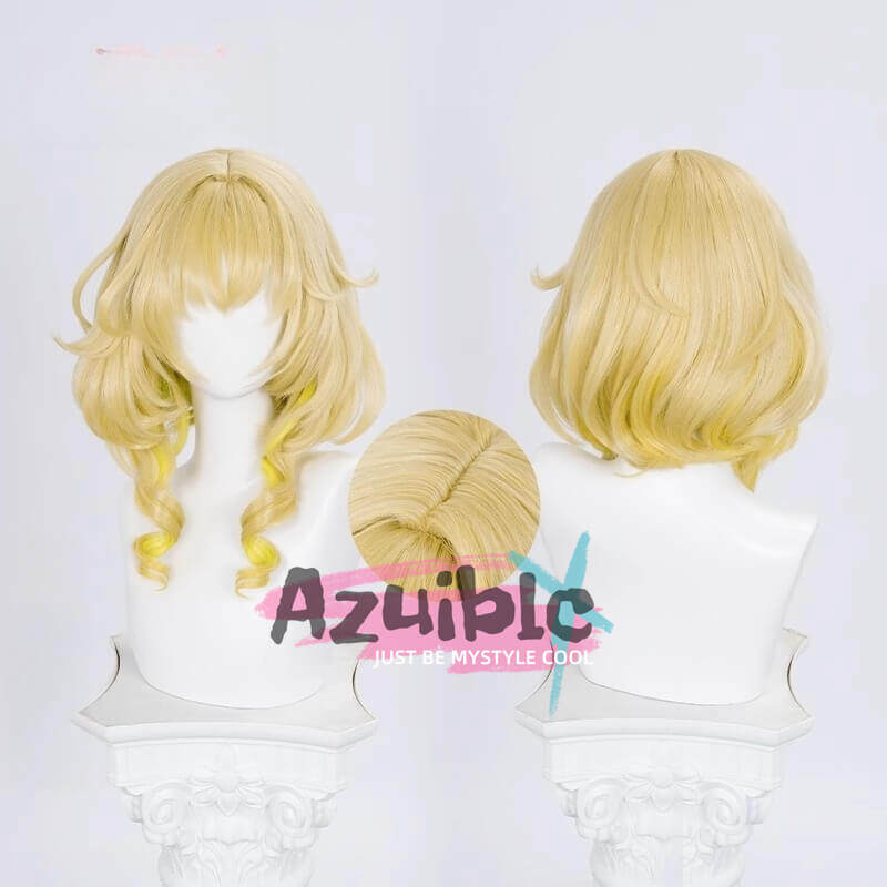Azuiblc 崩壊スターレイル アグライア 　ウィッグ　金色　 オンパロス　 Aglaea　コスプレ　カツラ　Azw009 - Azuiblc