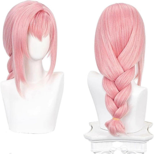 Azuiblc ゼンレスゾーンゼロ 月城柳 コスプレ ウィッグ ピンク色 三つ編み ネット付き 耐熱 ゼンゼロ おしゃれ グッズ アニメ かつら 鬘 WIG ロングAzw001 - Azuiblc