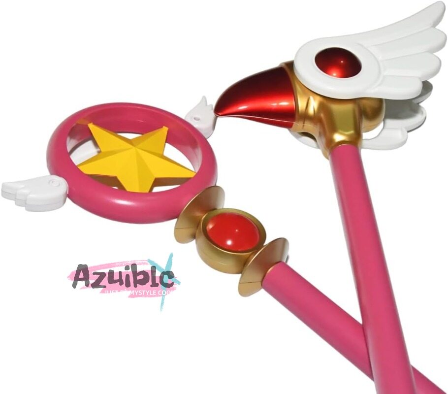 Azuiblc 木之本桜 封印の杖 コスプレ道具　プラスチック製 透明 85cm　 魔法少女 魔法の杖 ステッキ つえ 杖 きのもと さくら　Cosplay コスプレ小物 - Azuiblc