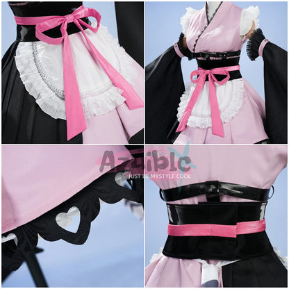 Azuiblc　超かぐや姫 　駒沢 乃依 　コスプレ衣装　尻尾、耳飾り角付き　Black onyXのメンバー　メイド服　コスチューム　イベント