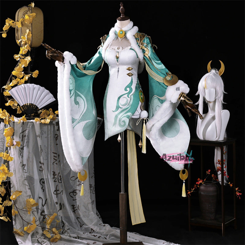 Azuiblc　原神　茲白　コスプレ衣装　3d樹脂パーツ 緑色　可愛い　ふわふわ　コスチューム - Azuiblc