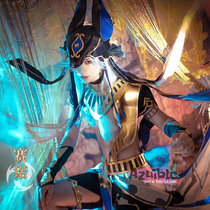 Azuiblc 原神 セノ コスプレ衣装　Cyno　　スメール/沈黙の殿　アヌビス　コスチューム　イベント　 - Azuiblc