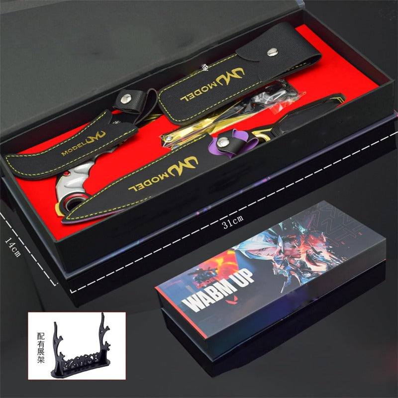 Azuiblc  ヴァロラント ミニチュア 　22cm 17cm ジェット セージ 合金 未開刃 レプリカ フィギュア ソード 剣 欧米風 西洋剣 ミニ武器 片手剣 工芸品 インテリア装備品 おみやげ - Azuiblc