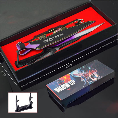 Azuiblc  ヴァロラント ミニチュア 　22cm 17cm ジェット セージ 合金 未開刃 レプリカ フィギュア ソード 剣 欧米風 西洋剣 ミニ武器 片手剣 工芸品 インテリア装備品 おみやげ - Azuiblc