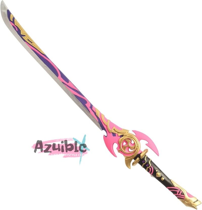 Azuiblc 原神  静水流転の輝き 片手剣 フリーナ 水神 100CM 武器 PU製 剣 刀 武器 コスプレ道具 Cosplay 道具 コスプレグッズ コレクション グッズ コスプレ小物 cosplayAzd19 - Azuiblc