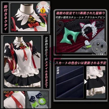 【Azuiblc】ゼンゼロ 千夏 ティータイム コスプレ衣装  新コスチューム 猫耳カチューシャ メイド服 妄想エンジェル 鞄追加対応　cosplay