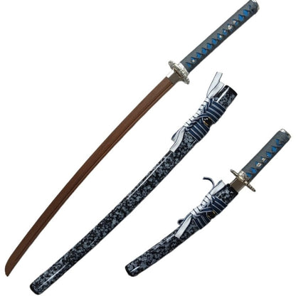 【Azuiblc】ゴースト・オブ・ツシマ 木製刀 菖蒲 ショウブ 刀 2本セット Ghost of Tsushima コスプレ道具 太刀 脇差 居合刀 美術刀 日本刀 武器 小物 撮影用 COSPLAY