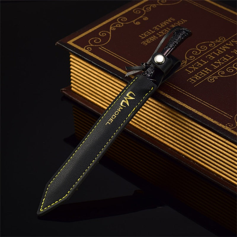 Azuiblc スカイリム Skyrim V 黒檀のダガー＋革 21cm 短剣 武器 グッズ ドラゴンボーン ドヴァーキン 刀掛台付き ジ・エルダー・スクロールズ・ファイブ・スカイリム 飾り 装備品 道具 合金製 武器モデル 観賞用 置物 ミニチュア 小道具 コレクション 道具 小物 - Azuiblc