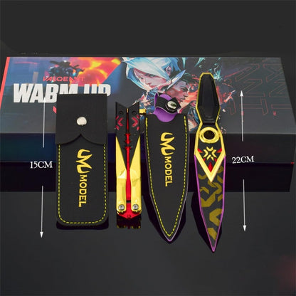 Azuiblc  ヴァロラント ミニチュア 　22cm 17cm ジェット セージ 合金 未開刃 レプリカ フィギュア ソード 剣 欧米風 西洋剣 ミニ武器 片手剣 工芸品 インテリア装備品 おみやげ - Azuiblc